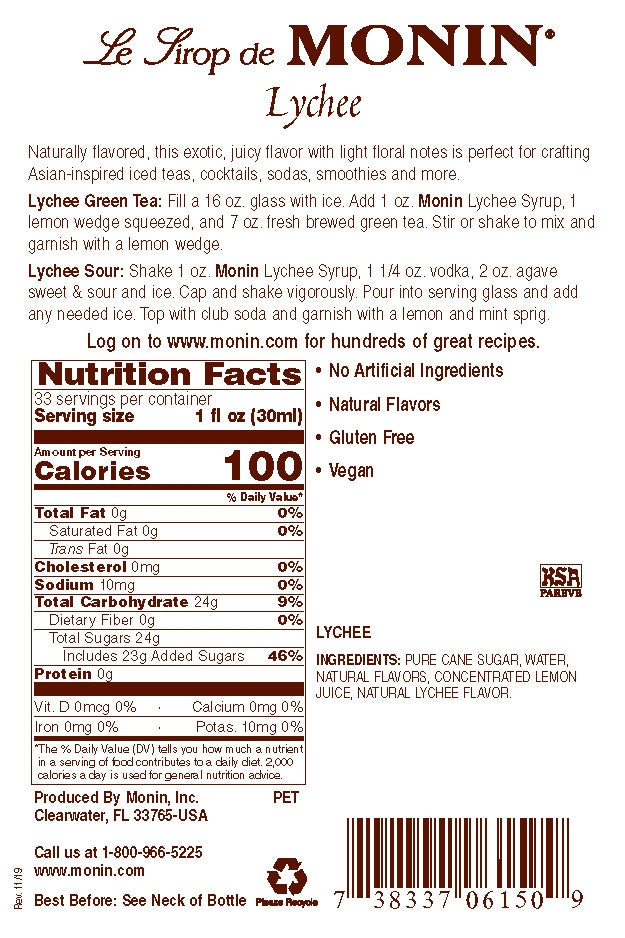 LYCHEE / MONIN / 1 LITER / (4/CS)