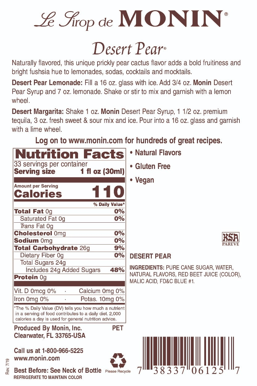 DESERT PEAR / MONIN / 1 LITER / (4/CS)