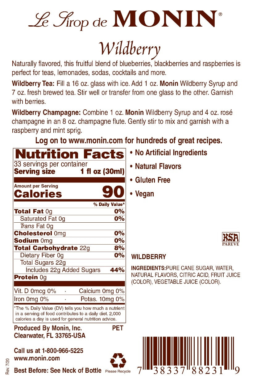 WILDBERRY / MONIN / 1 LITER / (4/CS)