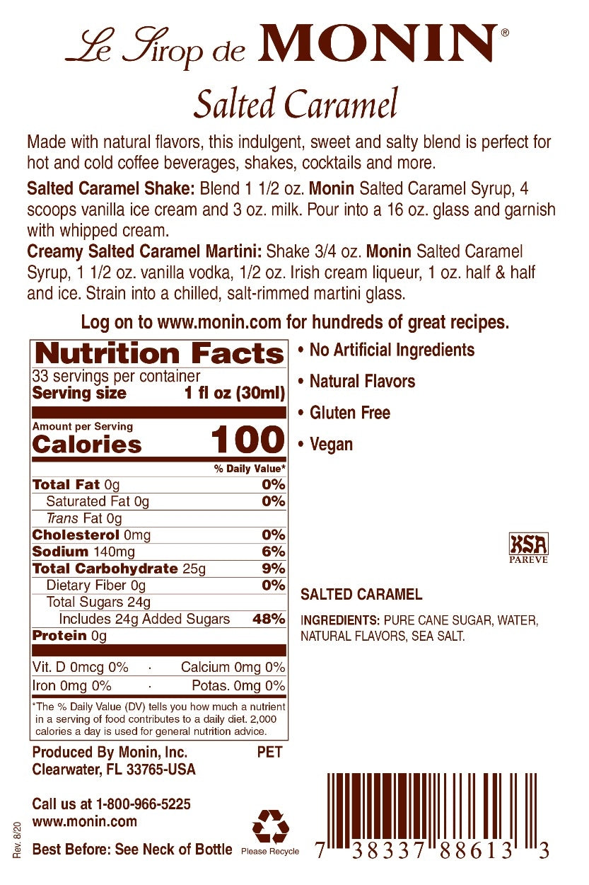 CARAMEL, SALTED / MONIN / 1 LITER / (4/CS)