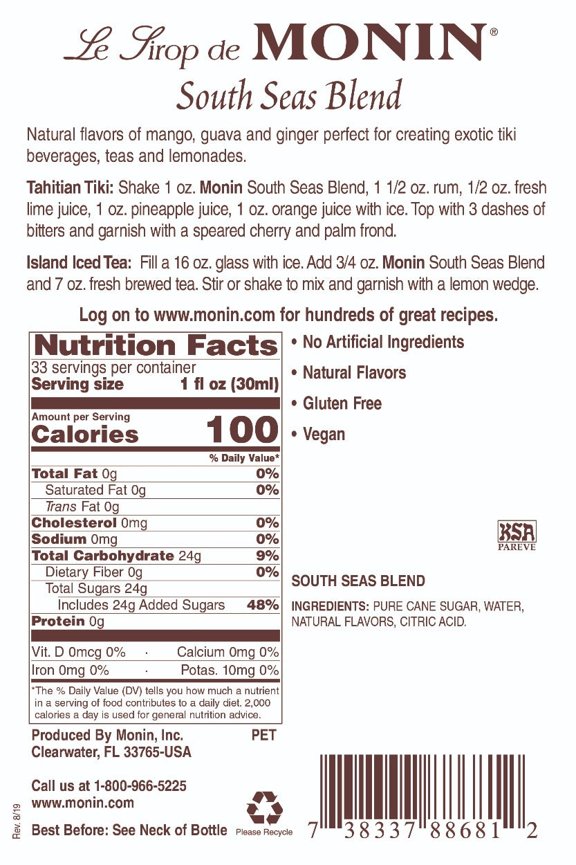 SOUTH SEAS BLEND / MONIN / 1 LITER / (4/CS)