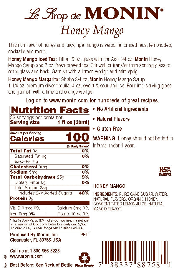 HONEY MANGO / MONIN / 1 LITER / (4/CS)
