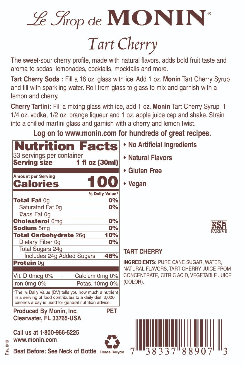 CHERRY, TART / MONIN / 1 LITER / (4/CS)