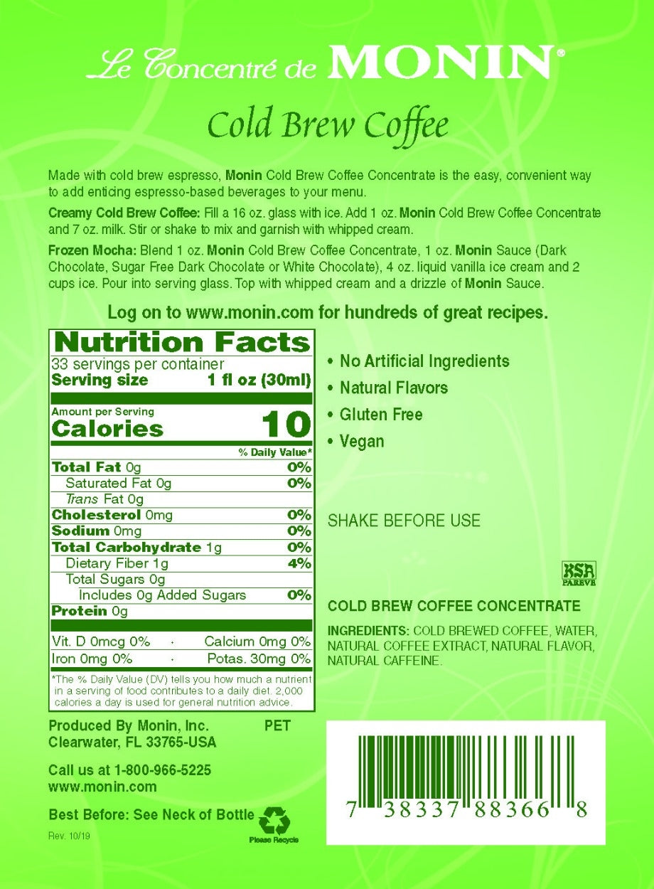 COLD BREW COFFEE CONCENTRATE / 1 LITER (EACH)