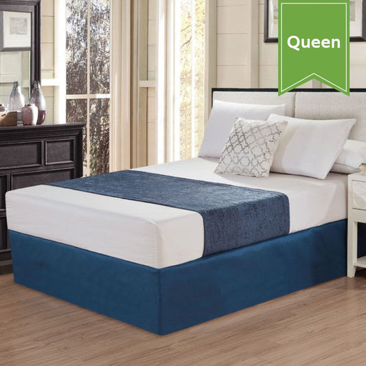CHENILLE BED SCARF / QUEEN / 26 X 108 / POISED NAVY