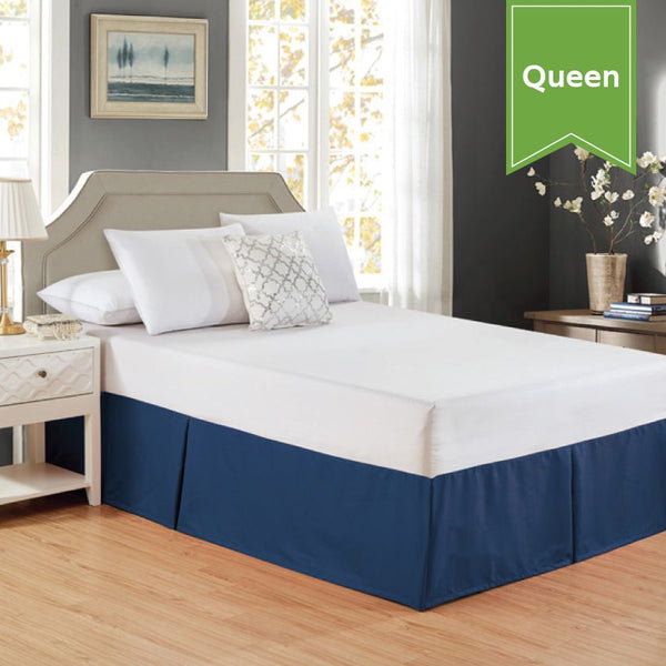 BED SKIRT / POISED NAVY / QUEEN / 60 X 80 X 15
