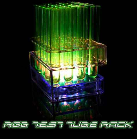 MULTI-COLOR LED LIGHT UP TEST TUBE TRAYS – 24 HOLE