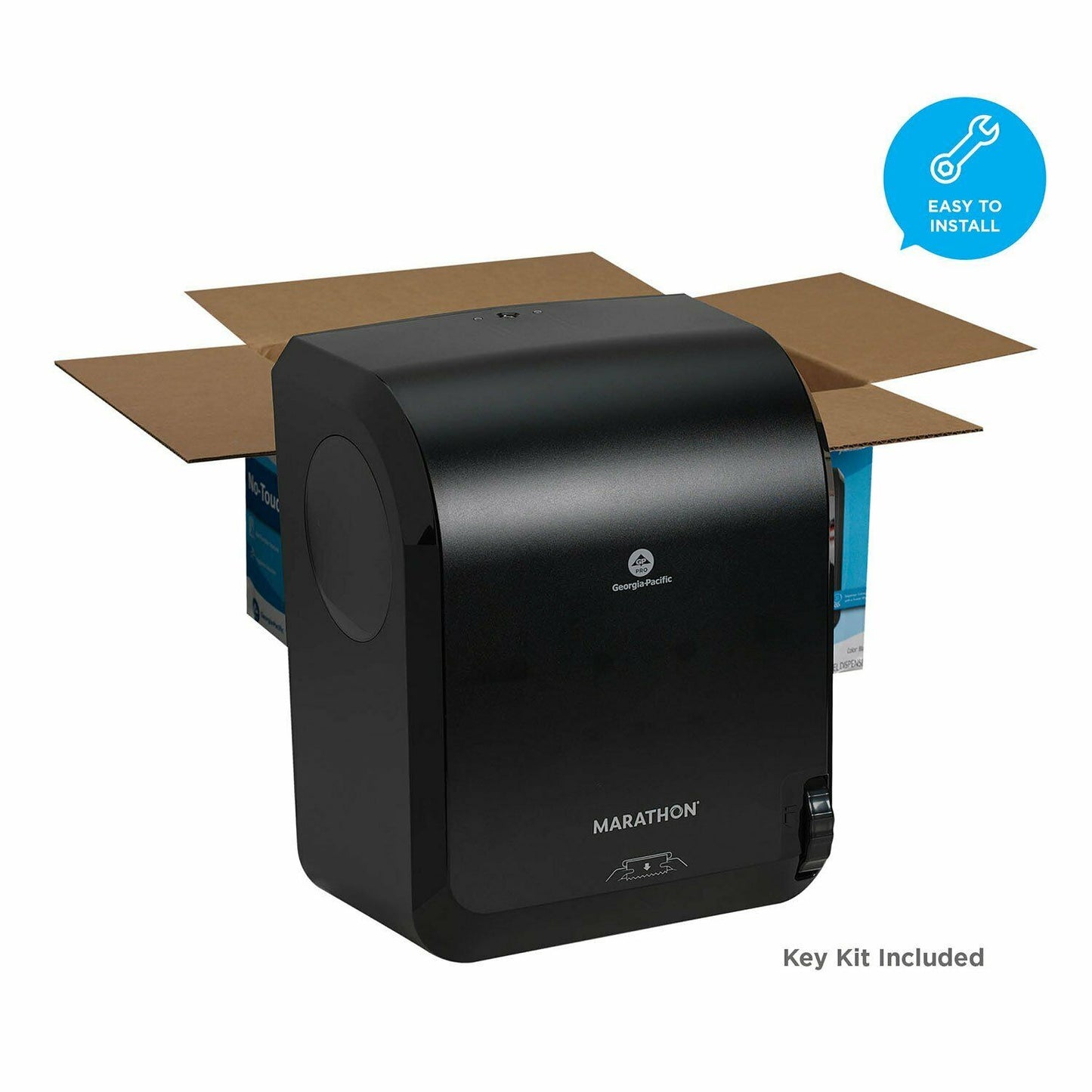 HARDWOUND TOWEL DISPENSER / MARATHON MECHANICAL PAPER TOWEL DISPENSER, BLACK, 16"W X 8.9”D X 12.9”H