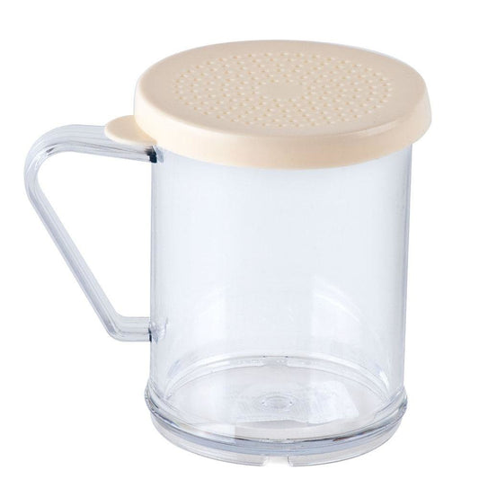 TABLECRAFT 166A 10 OZ. POLYCARBONATE SHAKER WITH BEIGE LID FOR SALT & GROUND PEPPER