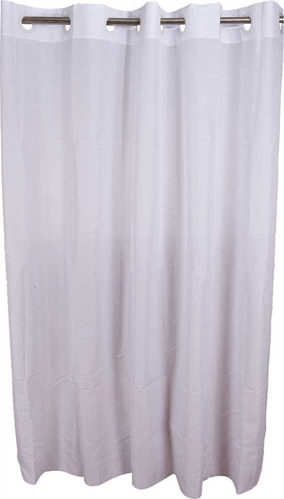 SHOWER CURTAIN / WHITE / 71 X 74 / WITH WINDOW / 100% POLYESTER PLAIN WEAVE