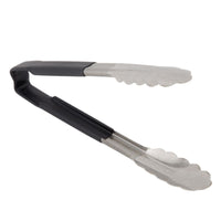 SPRING TONGS - COLOR CODED - 9" BLACK